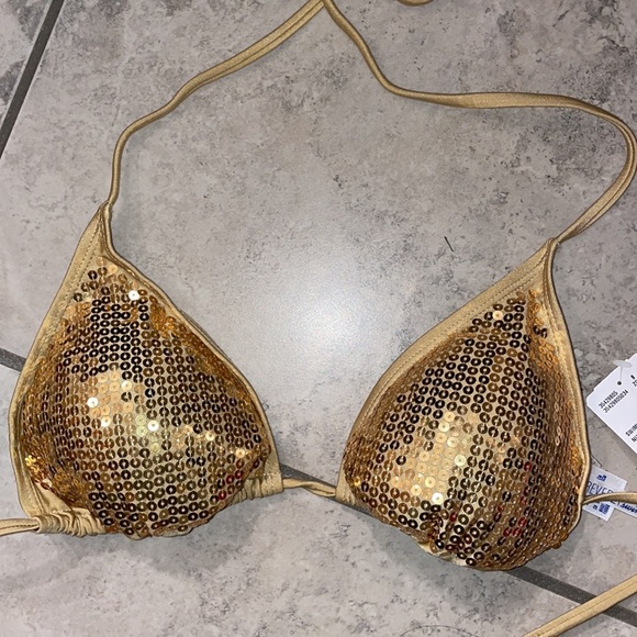 Forever 21 Other - Gold sequin forever  21 bikini gold sequin top size L